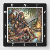 Indische Schreine: Resonanz des Adlergefühls Quadratische Wanduhr (Vorderseite)