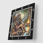 Indische Schreine: Resonanz des Adlergefühls Quadratische Wanduhr (Winkel)