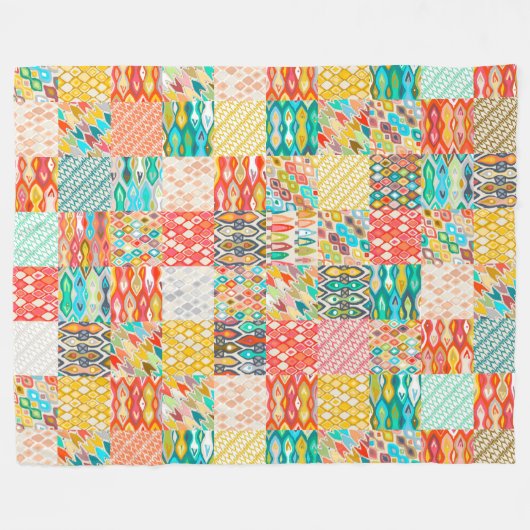 Indische Sommerkat-Patches Fleecedecke (Vorderseite (Horizontal))