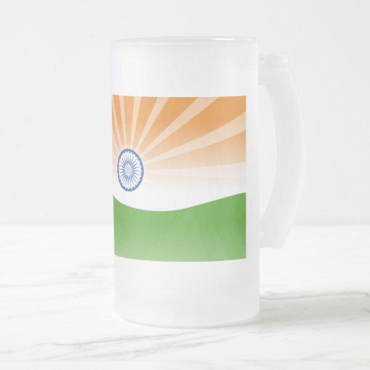 "Indische" Sonne Mattglas Bierglas (VorderseiteRechts)