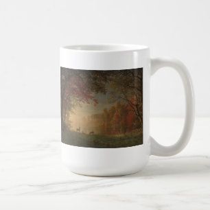 Indische Sonnenuntergang-Rotwild durch einen See Kaffeetasse