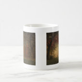 Indische Sonnenuntergang-Rotwild durch einen See Kaffeetasse (Mittel)