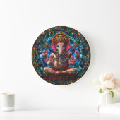 Indische spirituelle Dekoration für Haus oder Temp Große Wanduhr (Zuhause)