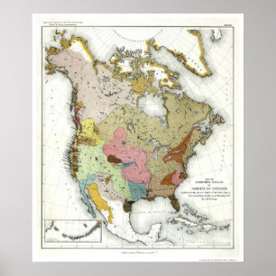 Indische Sprachkarte 1890 Poster