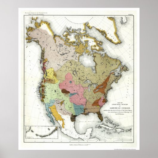 Indische Sprachkarte 1890 Poster (Vorne)