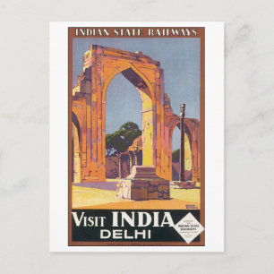 Indische Staatsbahn Besuchen Sie Indien Delhi Postkarte