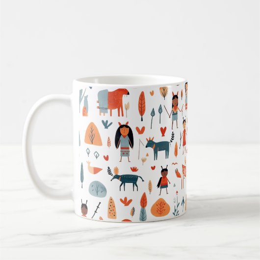 Indische Stammeskinder boho Kaffeetasse (Links)