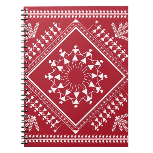 Indische Stammesmalerei. Warli Paintingart, indian Notizblock (Vorderseite)