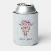 Indische Symbole Bullschädel mit Blume Dosenkühler (Kanne Rückseite)