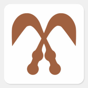 Indische Symbole,Siegel des Tschernokee Quadratischer Aufkleber