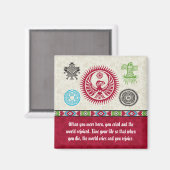 Indische Symbole und Weisheit - Phoenix Magnet (Vorderseite/Rückseite)