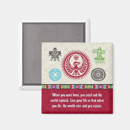 Indische Symbole und Weisheit - Phoenix Magnet (Vorderseite/Rückseite)