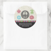 Indische Symbole und Weisheit - Phoenix Runder Aufkleber (Tasche)