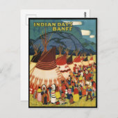 Indische Tage, Indianer, Banff, Vintag Postkarte (Vorne/Hinten)