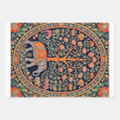 Indische Tapisserie mit Lebensbaum und Elefant - Geschenkpapier Set (Vorderseite 2)