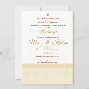 Indische Tempel-Hochzeitseinladung Einladung