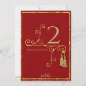 Indische Tischnummer Red and Gold Tassel (Rückseite)