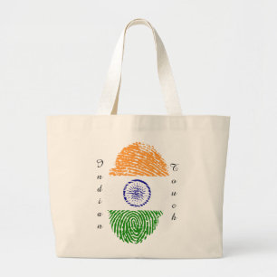 Indische Touchfingerabdruckflagge Jumbo Stoffbeutel