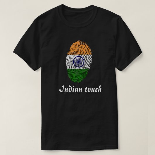 Indische Touchfingerabdruckflagge T-Shirt (Design vorne)