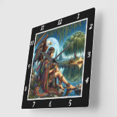 Indische Träume: Eagle's Wings Moon's Radiance Quadratische Wanduhr (Winkel)