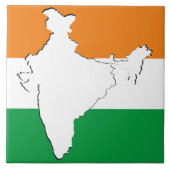 Indische Tricolor-Flagge "Tiranga" auf Indiens Kar Fliese (Vorderseite)