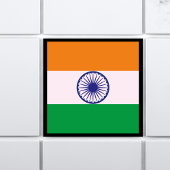 Indische Trikolorfahne "Tiranga" mit Grenze Fliese