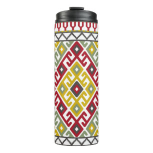 Indische Türkische Geometrie: Vintage Hintergrundf Thermosbecher