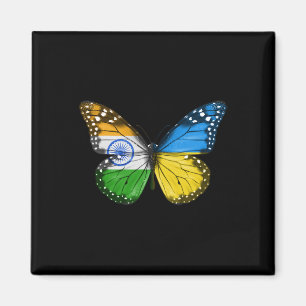 Indische ukrainische Flagge Schmetterling Indien U Magnet
