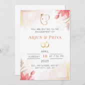 Indische Verlobung-Einladungskarte Einladung (Vorne/Hinten)