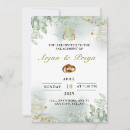 Indische Verlobung Einladungskarte, Ringzeremonie Einladung