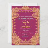 Indische Verlobung Zeremonie Design Pink Einladung (Vorderseite)