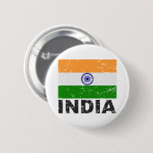 Indische Vintage-Flagge Button (Vorne & Hinten)