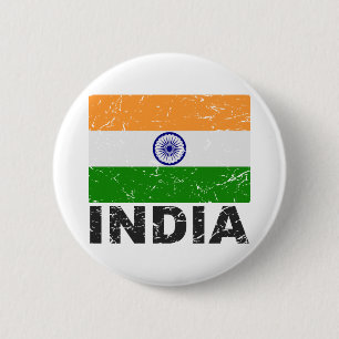 Indische Vintage-Flagge Button