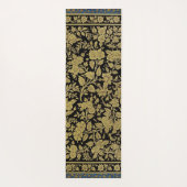 Indische Vintage Rug Gold auf schwarz Yogamatte (Rückseite)