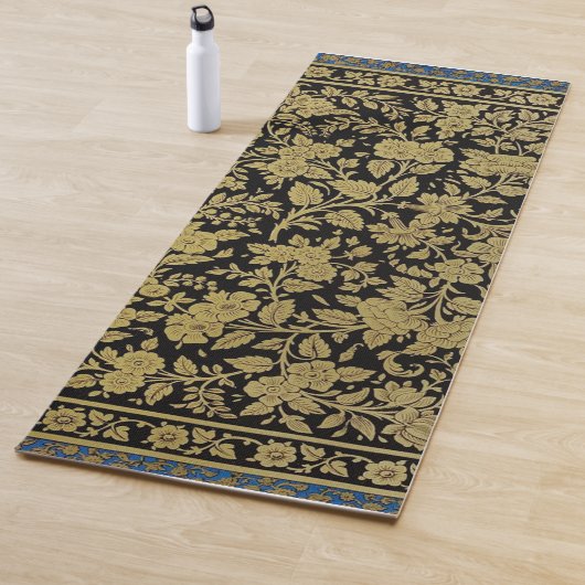 Indische Vintage Rug Gold auf schwarz Yogamatte (Beispiel)