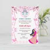 Indische Vorehelichts-Feier Einladung (Stehend Vorderseite)