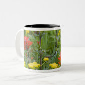 Indische Wildblumen aus Malerpinsel und Kekswurzel Zweifarbige Tasse (Vorderseite Links)