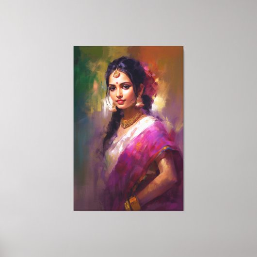 Indische zeitgenössische Figurenmalerei Leinwanddruck (Vorderseite)