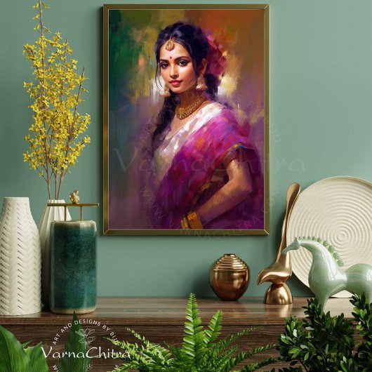 Indische zeitgenössische Figurenmalerei Leinwanddruck