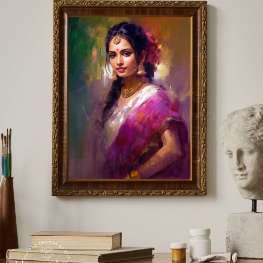 Indische zeitgenössische Figurenmalerei Leinwanddruck