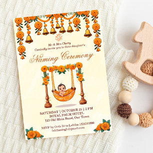 Indische Zeremonie für Babynahrung Einladung