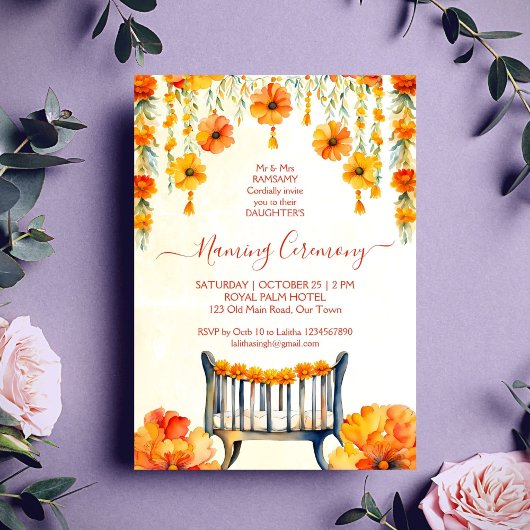 Indische Zeremonie für Babynahrung Einladung