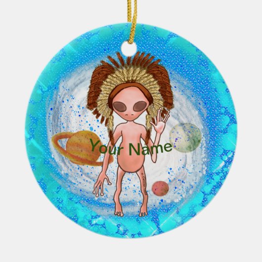 Indischer Alien-Schmuck Keramik Ornament (Vorne)