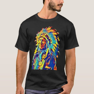 Indischer Amerikanische Ureinwohner Chief Red Clou T-Shirt