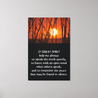 Indischer Amerikanische Ureinwohner Gebet Leinwanddruck