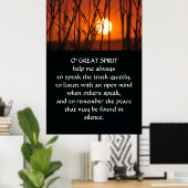 Indischer Amerikanische Ureinwohner Gebet Poster (Heimbüro)