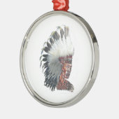 Indischer Amerikanische Ureinwohner in der Hitze Silbernes Ornament (Links)