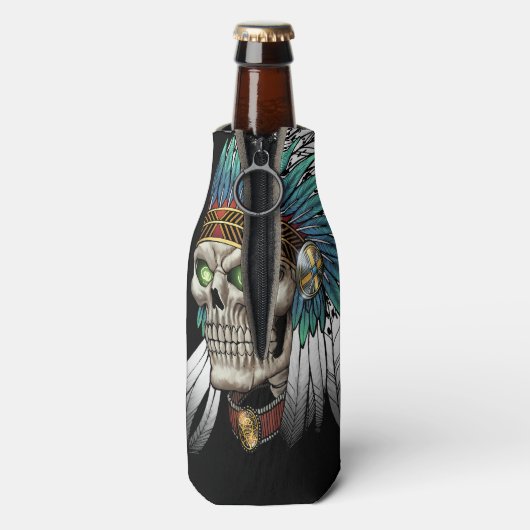 Indischer Amerikanische Ureinwohner-Stamm-Gothic-S Flaschenkühler (Flasche Rückseite)
