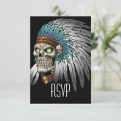 Indischer Amerikanische Ureinwohner-Stamm-Gothic-S RSVP Karte (Stehend Vorderseite)