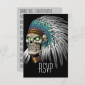 Indischer Amerikanische Ureinwohner-Stamm-Gothic-S RSVP Karte (Vorne/Hinten)